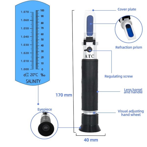 Khúc xạ kế là một trong những máy đo độ mặn của nước được yêu thích