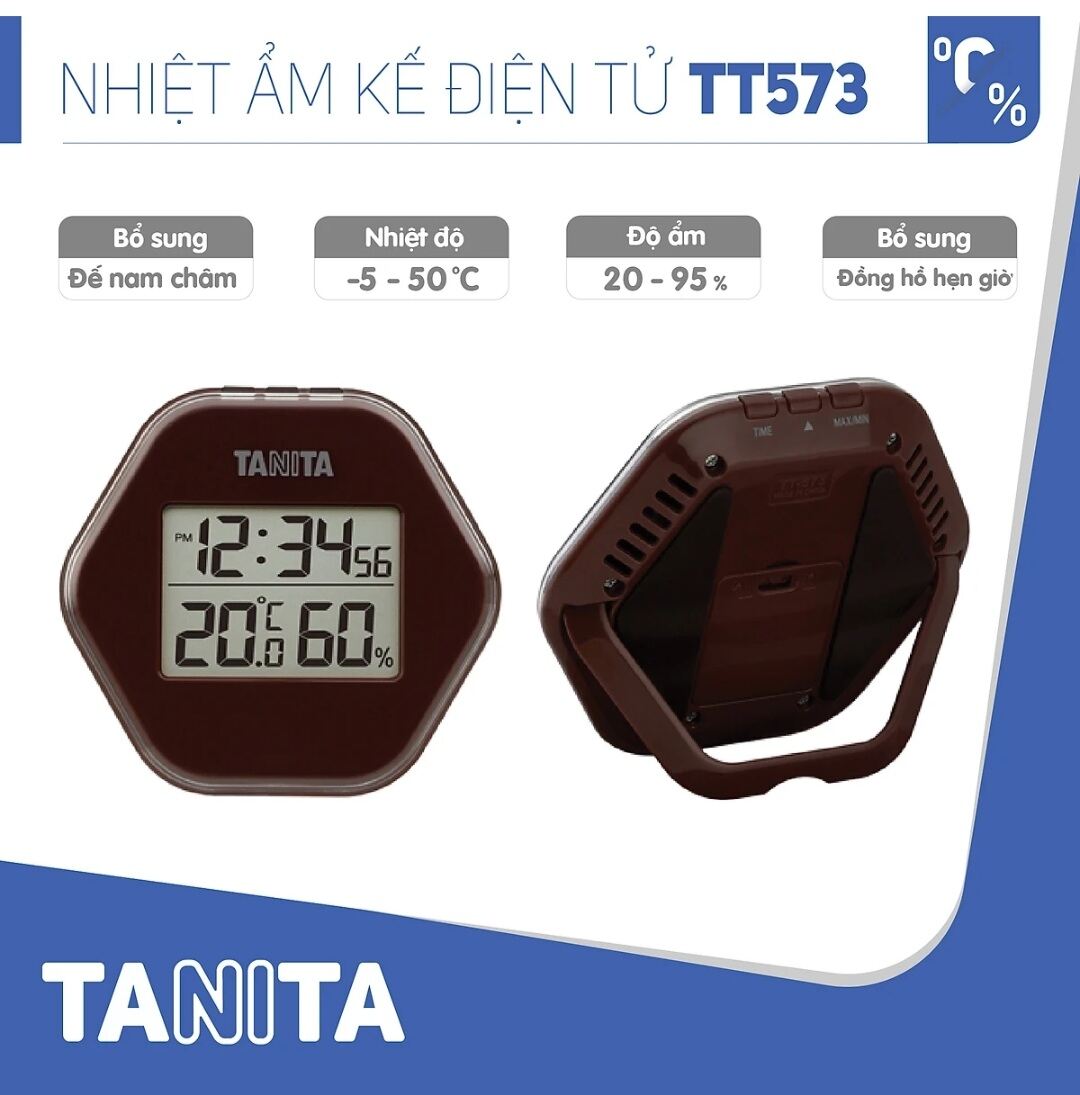 Đồng hồ đo nhiệt độ và độ ẩm Tanita TT573