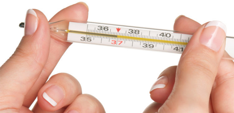 Cây đo nhiệt độ cơ thể thủy ngân được sử dụng phổ biến 